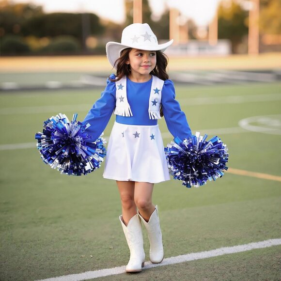 Unisex Child White Mid Calf Glitter Toddler Cowboy Boot Little Big Kids Western - Picture 4 of 7